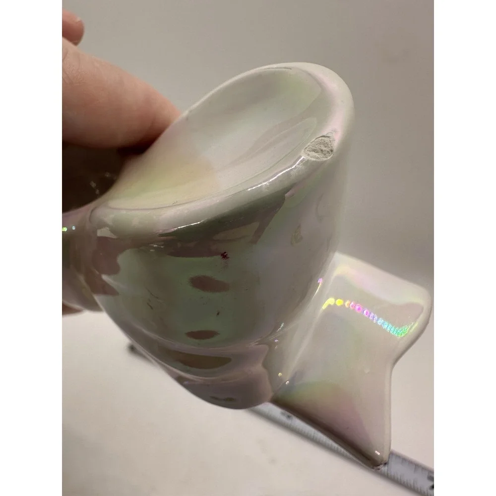 Target Bullseye's 2pk Ceramic Bow‎ Candle Holders Christmas Iridescent (NIB)
